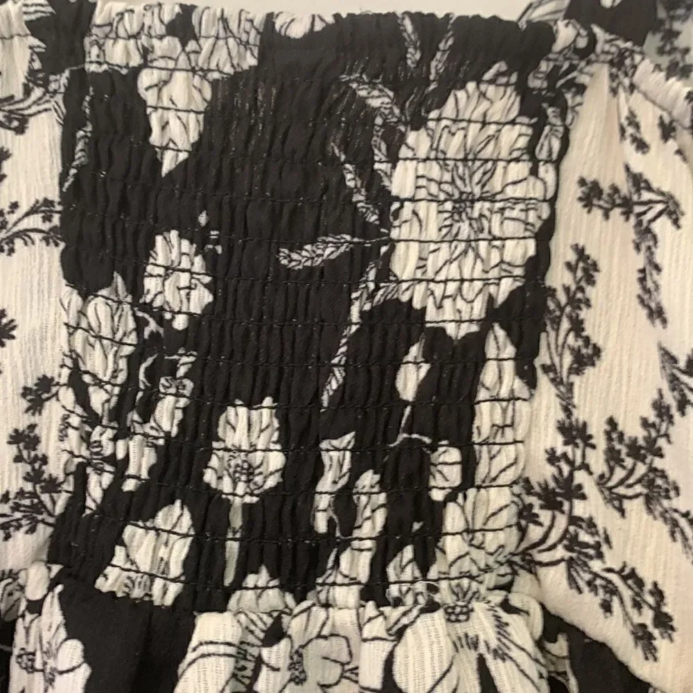 XHILARATION DRESS Black and white floral sundress Size XS NWT